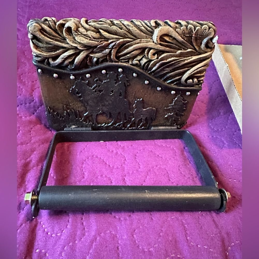 Metal western toilet paper holder - never used.